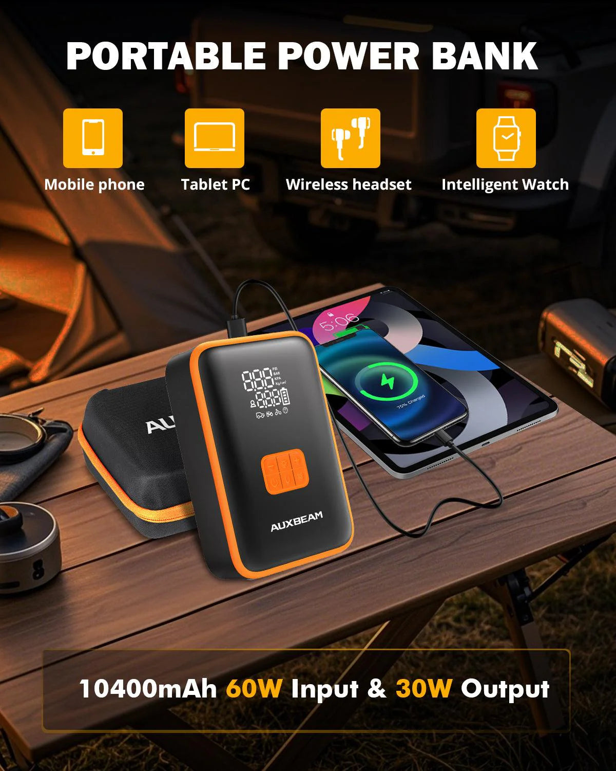 πAJ3500 Series 3500A Jump Starter with Air Compressor 120PSI Tire Inflator For 8L Gas/ 6L Diesel Engine