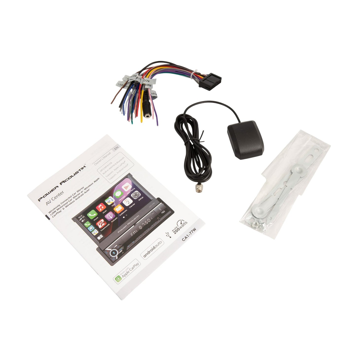 POWER ACOUSTIK SINGLE DIN 7" FLIP OUT WITH WIRELESS APPLE CARPLAY AND ANDROID AUTO