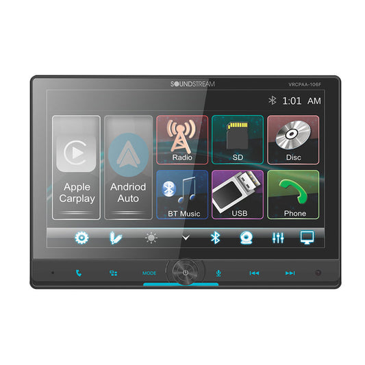 SOUNDSTREAM 10.6" DOUBLE DIN W/DVD APPLE CARPLAY & ANDROID AUTO