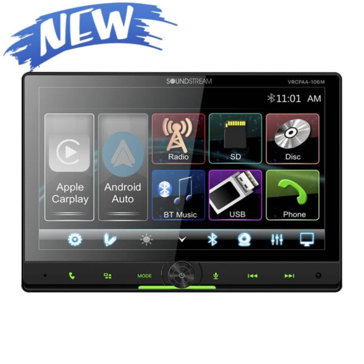 SOUNDSTREAM 10.6" DOUBLE DIN MECHLESS APPLE CARPLAY & ANDROID AUTO
