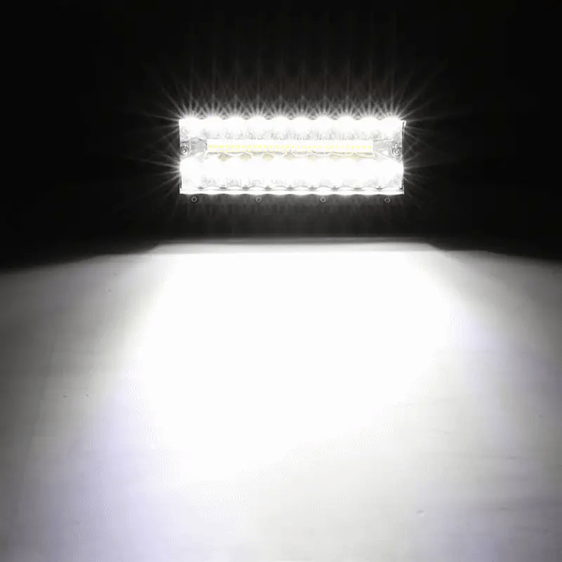 🔦 7" White & Amber LED Light Bar – 6 Modes with Switch (Pair)