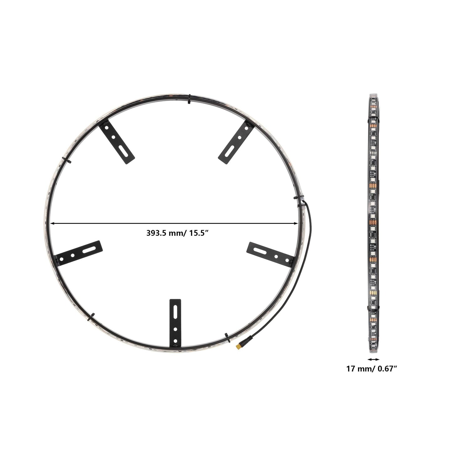 (4pcs/set) 15.5" RGB LED Wheel Ring Lights Magic Dream Color Neon Rim Light with APP & RF Remote Control