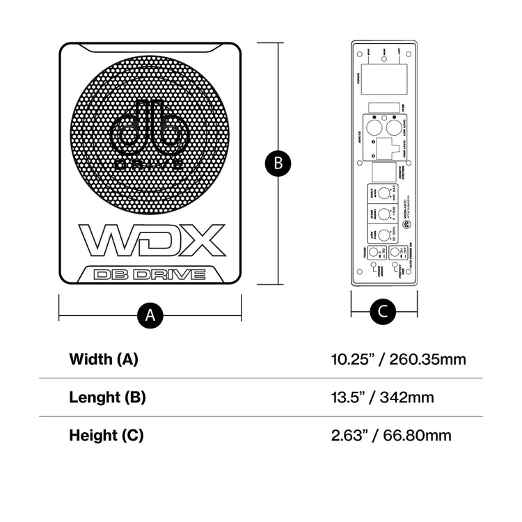 DB DRIVE 10" 900 WATT POWERED SUBWOOFER LOW PROFILE