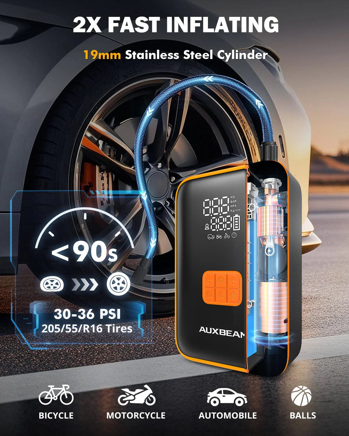 🆕AJ3500 Series 3500A Jump Starter with Air Compressor 120PSI Tire Inflator For 8L Gas/ 6L Diesel Engine