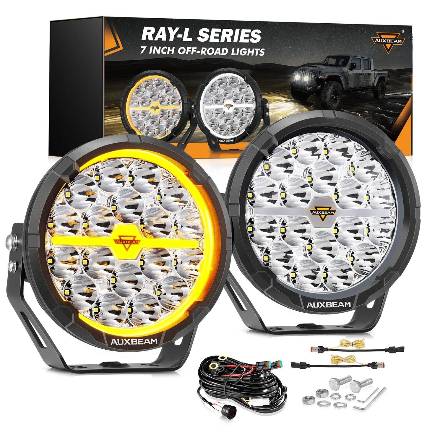 RAY-L Series 7/9 Inch Dual DRL Offroad LED Driving Lights