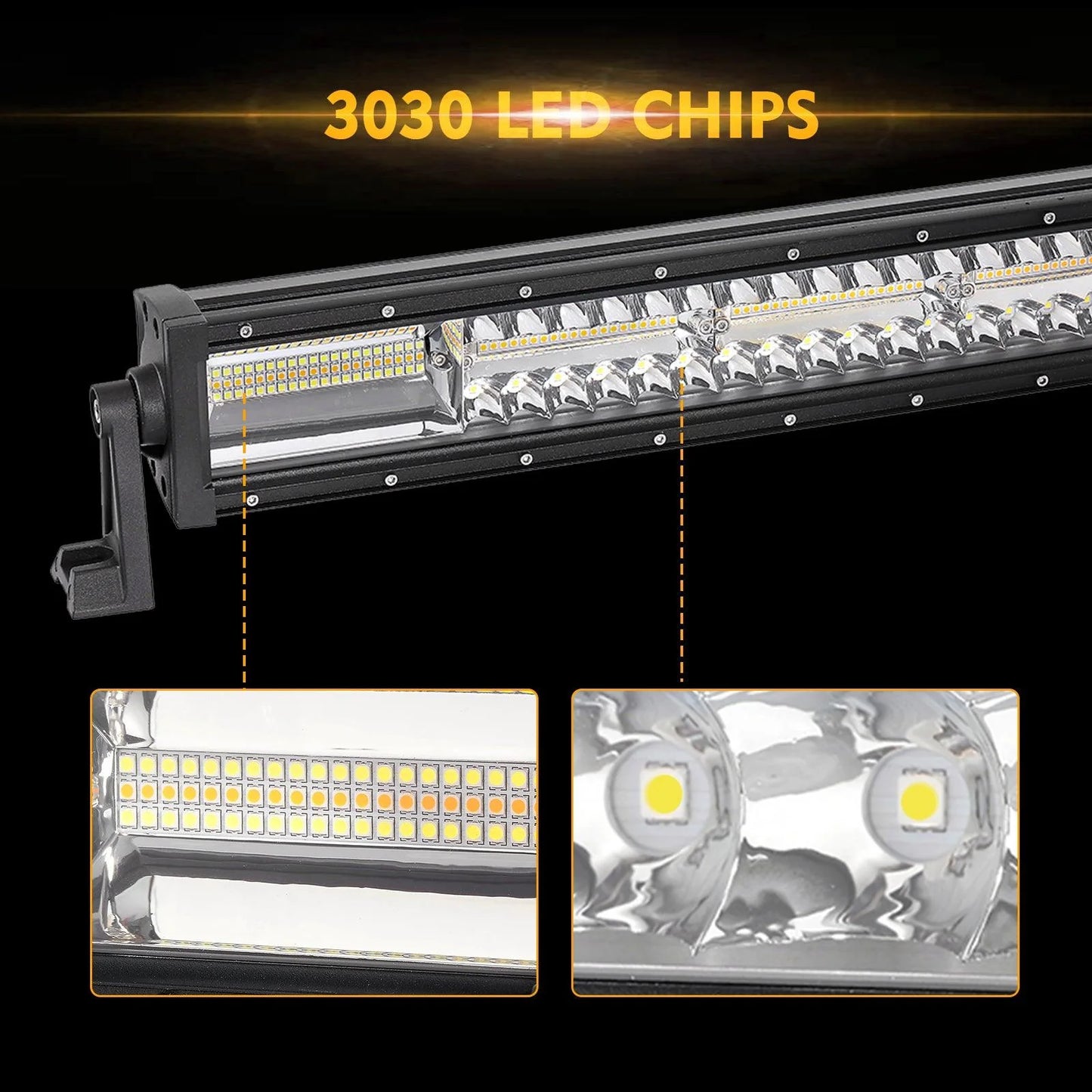 ⚡ 22" White &amp; Amber LED Light Bar – 6 Modes with Switch