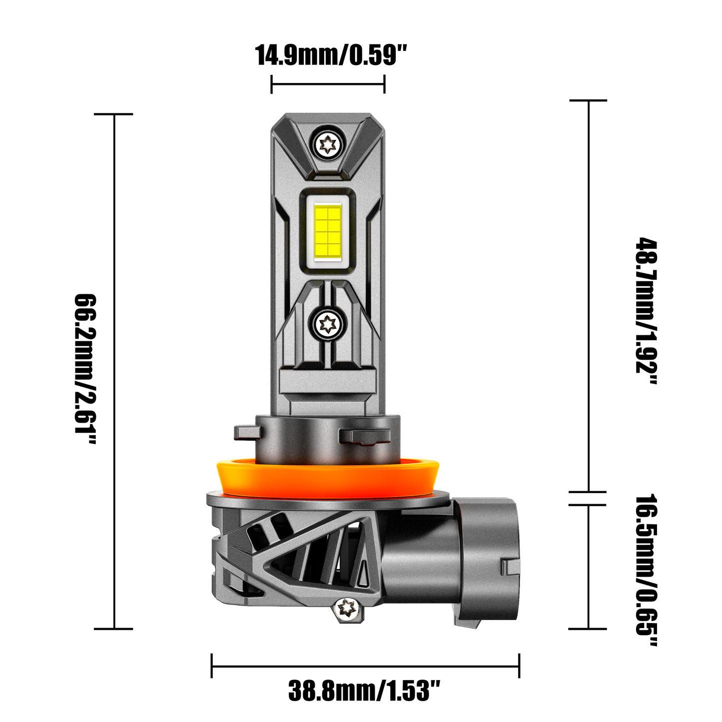 🆕H11/H9/H8 LED Headlight Bulb 90W 22000LM Q26S Series 1:1 Same OEM Size 6500K Cool White | 2 Bulbs