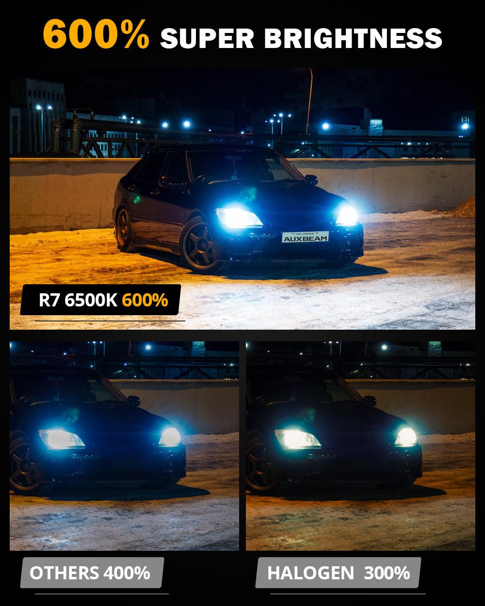 🆕H7 RGB LED Headlight Bulbs/DRL/Fog Light R7 Series 70W 25000LM 6500K Cool White + RGB Remote Control | 2 Bulbs