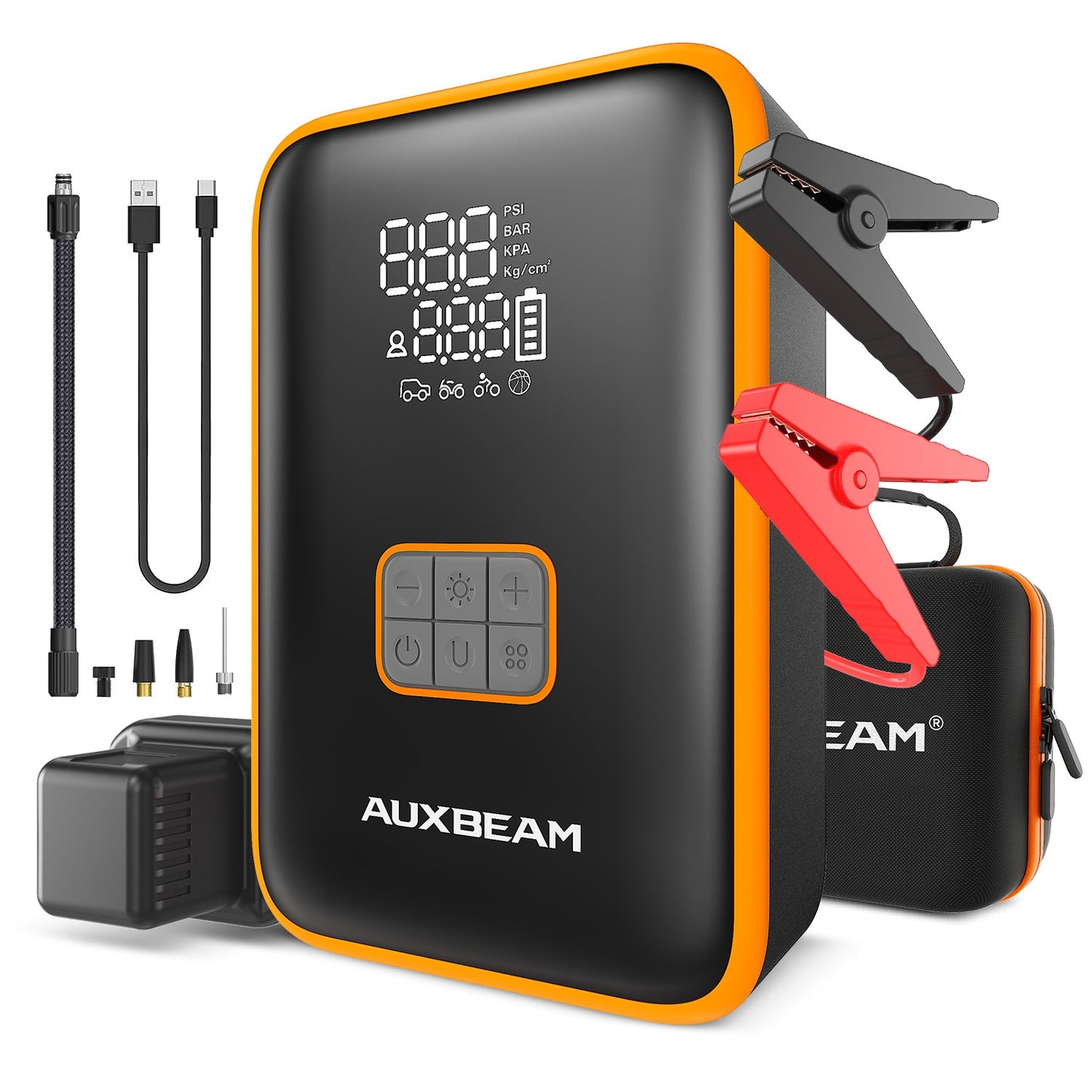 🆕AJ3000 Series 3000A Jump Starter with Air Compressor 120PSI Tire Inflator For 8L Gas/ 6L Diesel Engine