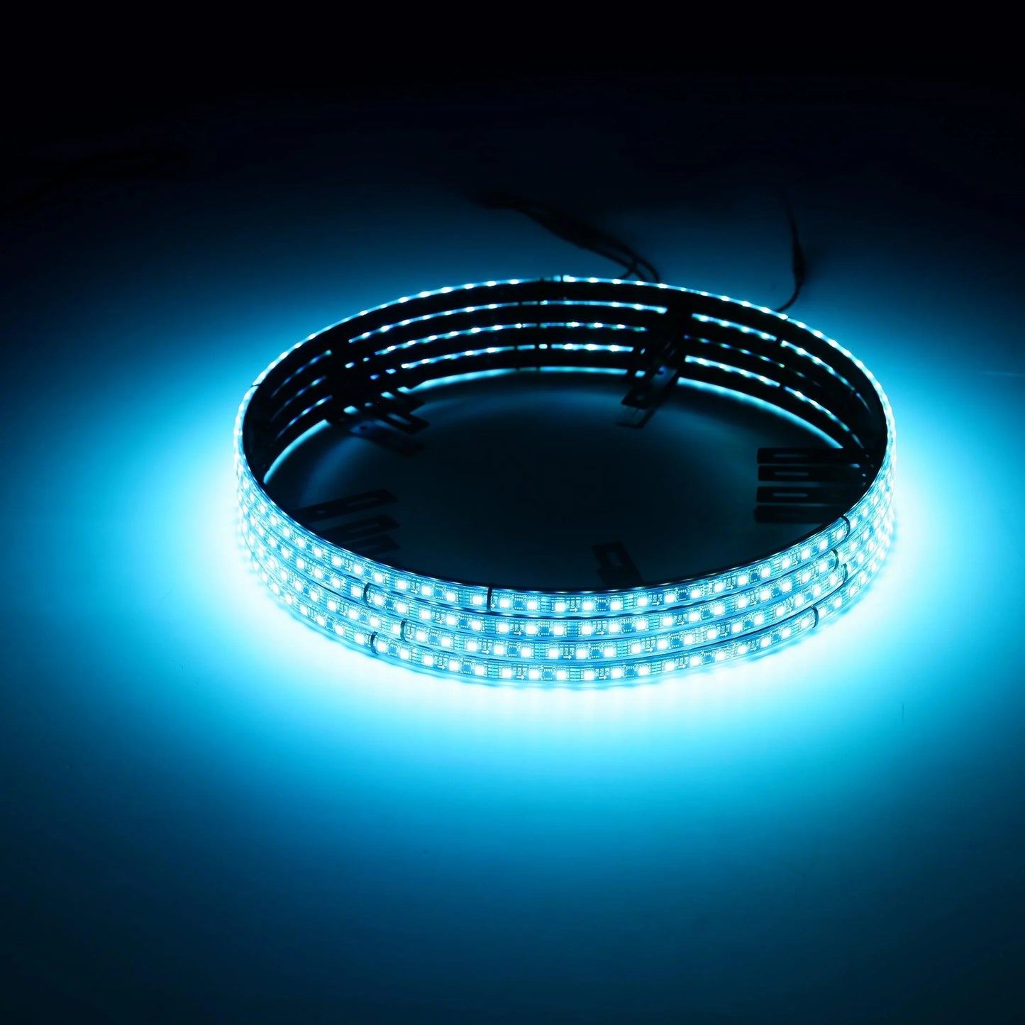 Color LED Wheel Ring Lights – 4pc Set with Remote & App