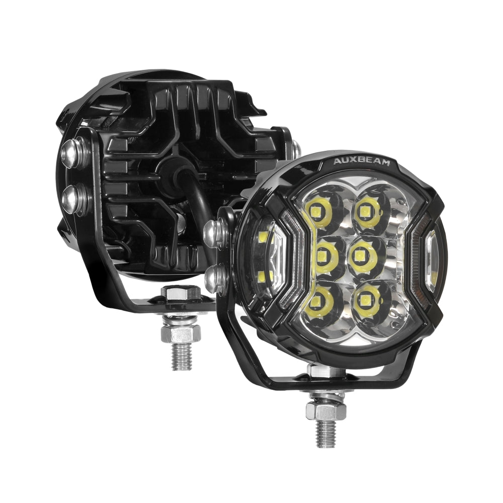 V-ULTRA Series LED Side Shooter Amber/White Pod Lights with Amber DRL